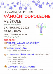 Společné vánoční odpoledne ve škole